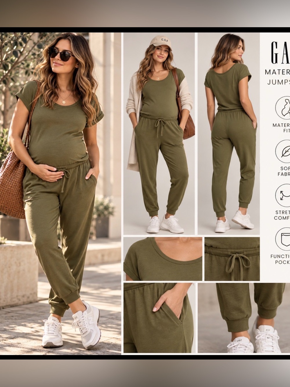Gap Maternity Olive Green Women's Jumpsuit Sz M price firm!